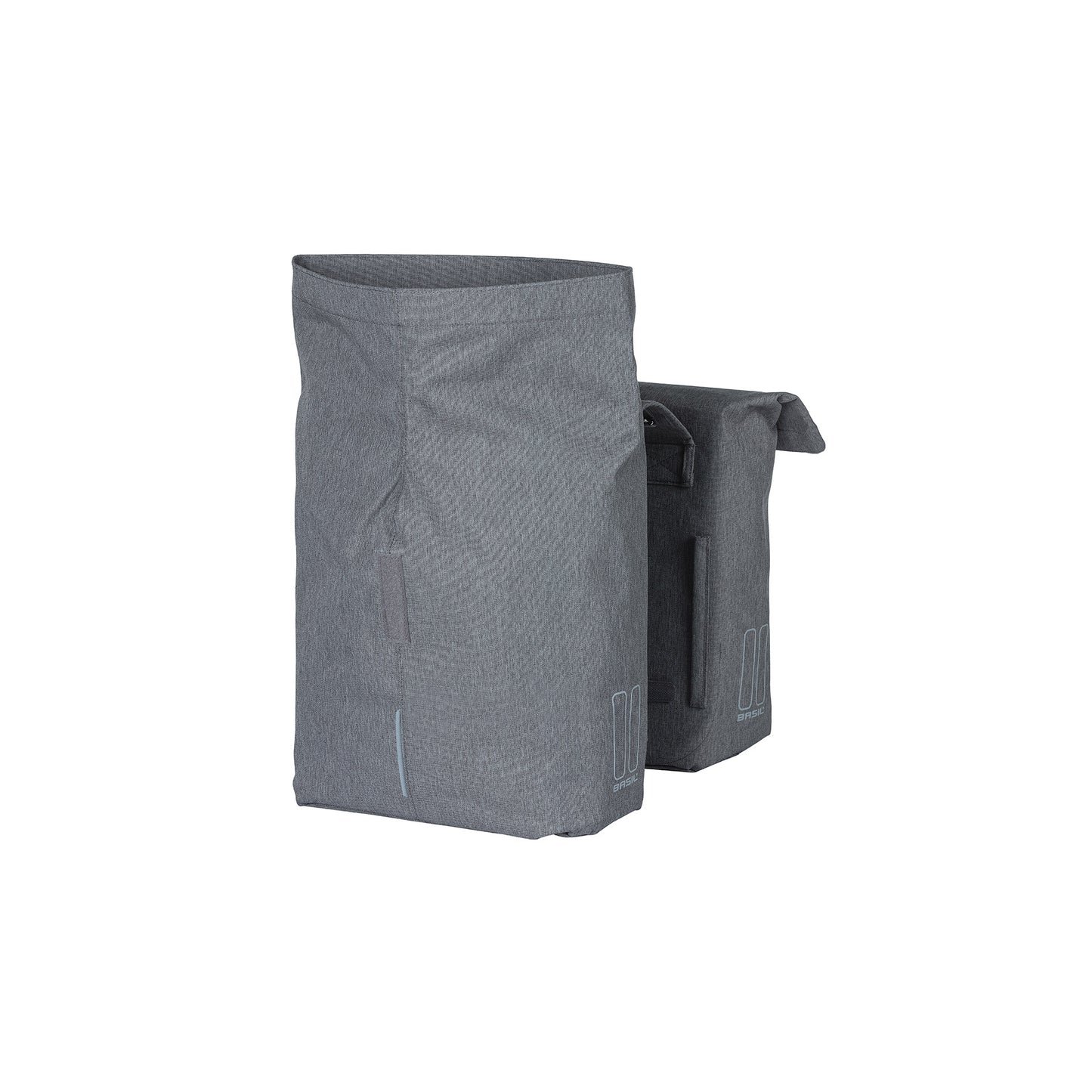 Basil Bolsa de bicicleta doble City Gray, repelente al agua, adecuado para bicicletas electrónicas, reflectantes, 28-32L