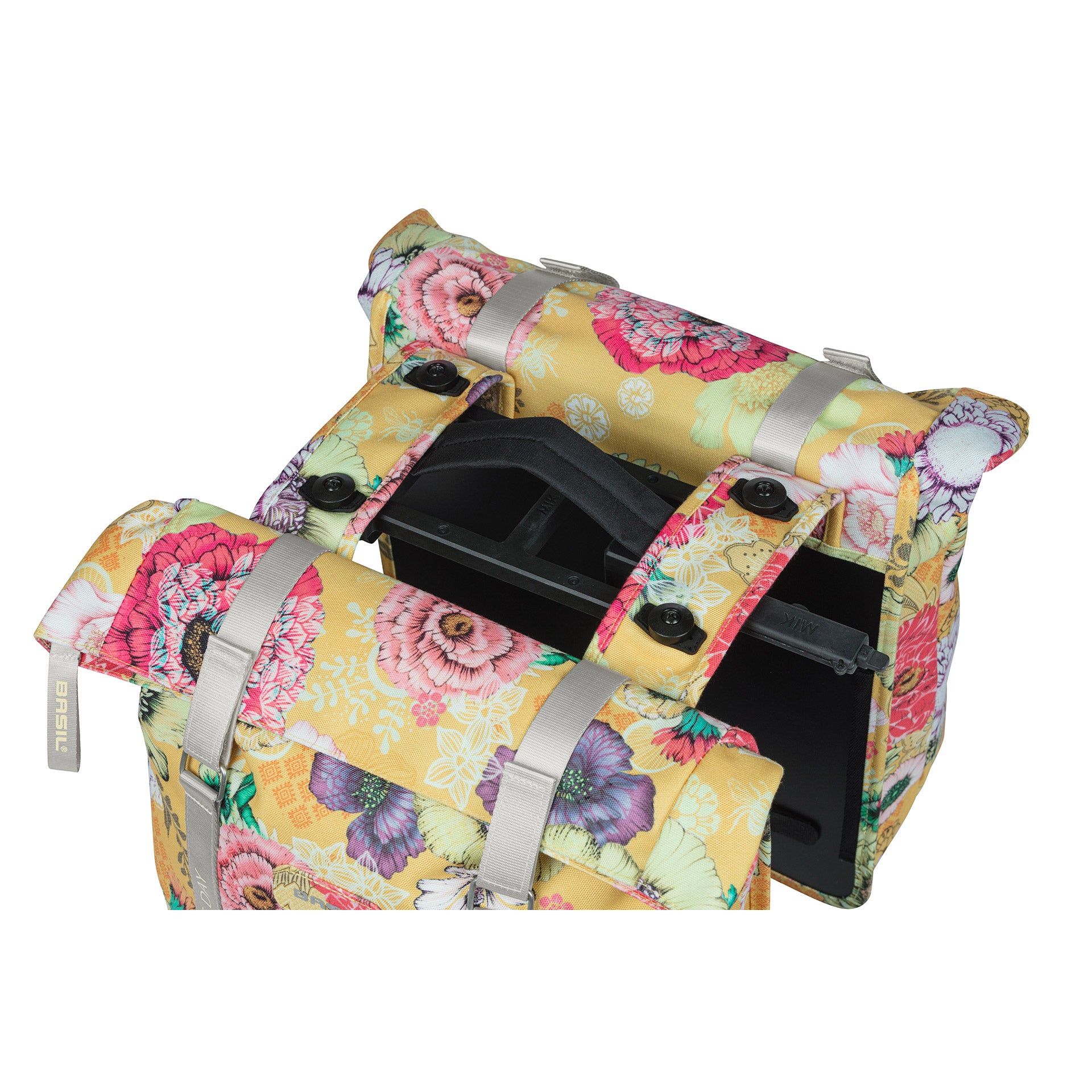 Basil Bloom Field Double Bicycle Bag, Waterproof, Honey Yellow, 35L