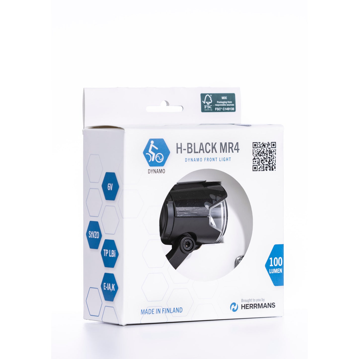 Feele Hrmans H -Black MR4 Dynamo - On Function - With Holder - 100 120 Lumen
