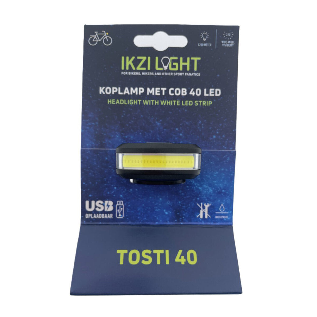 Fareo de luz Ikzi Tosti 40 con COB 40 LED USB coltable en el mapa