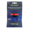 Ikzilight Sándwich de luz trasera 40 COB 40 LED USB recargable
