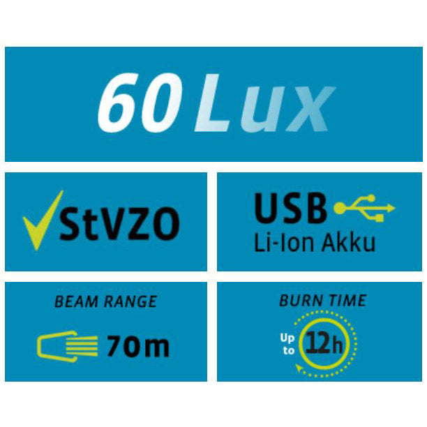 Lighting set VDO Eco Light M60 USB + Red Plus USB