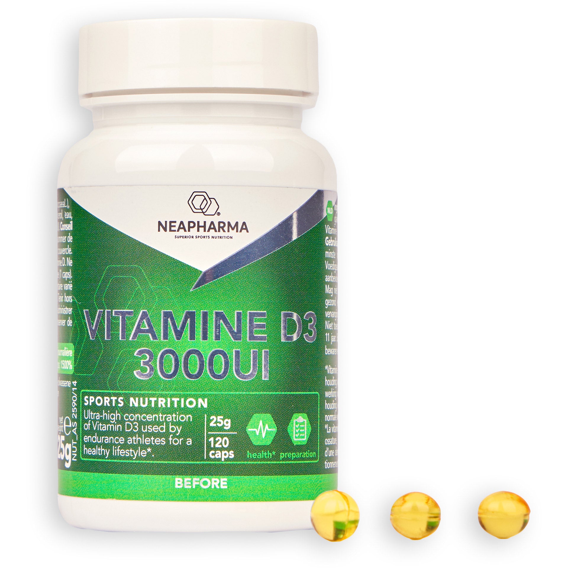 NEAPHARMA Cápsulas de Neepharma Vitamina D3 3000iu Pot (120)