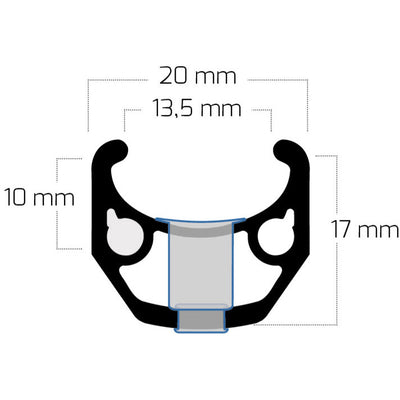 Qibbel Rim Chrina 28 622 36G CNC Alu Black