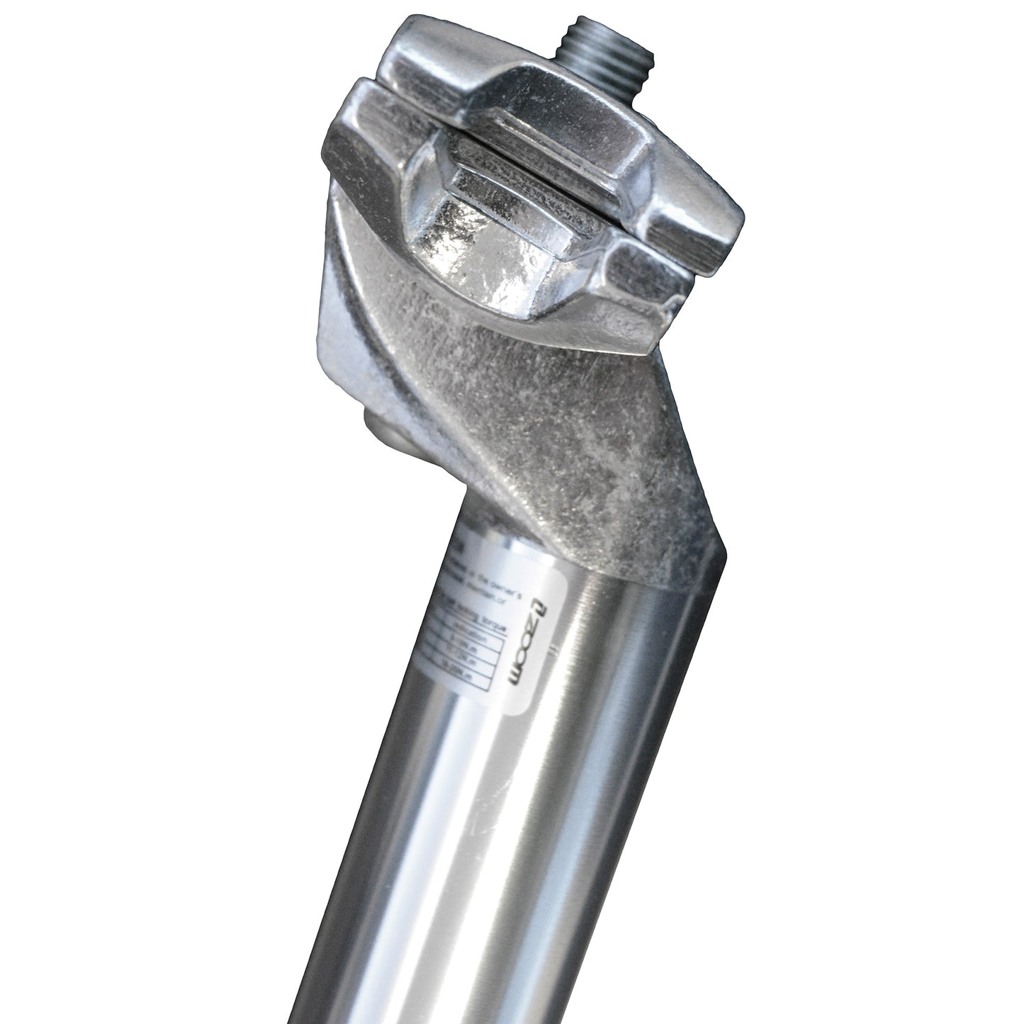 Post de asiento fijo 26.8 x 350 mm de plata de aluminio