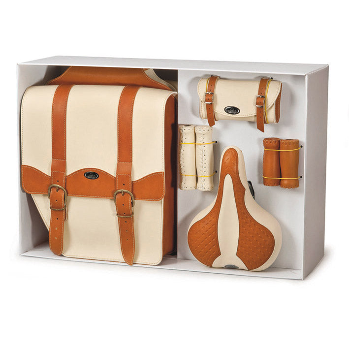 SELLE MONTE GRAPPA SET VINTAGE SMG CREMA IN PELLE CREMA