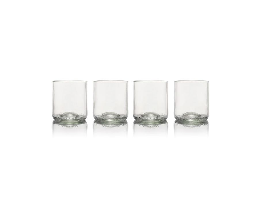 REBTTLED REBOTLED Glass Short Tumbler 4 Pack Clear