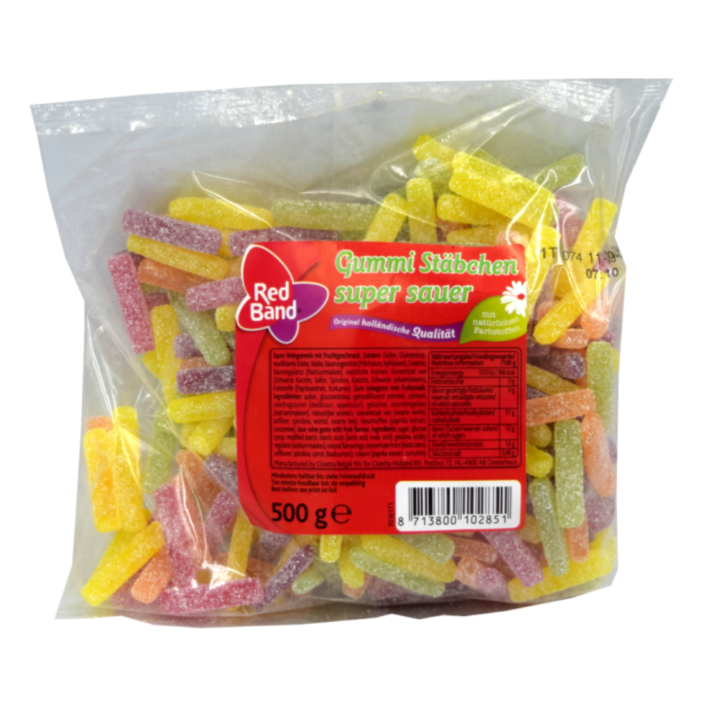 Sticks de goma banda roja (12x 500gr)
