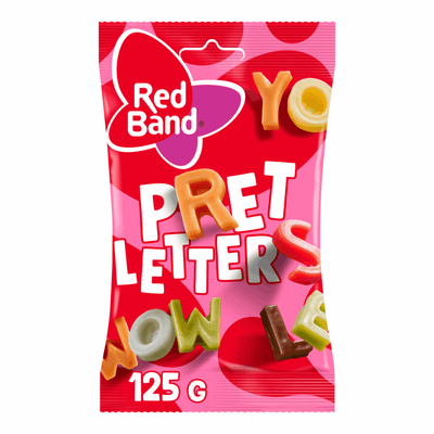 Bolsa de letras divertidas banda roja (12x 125g)