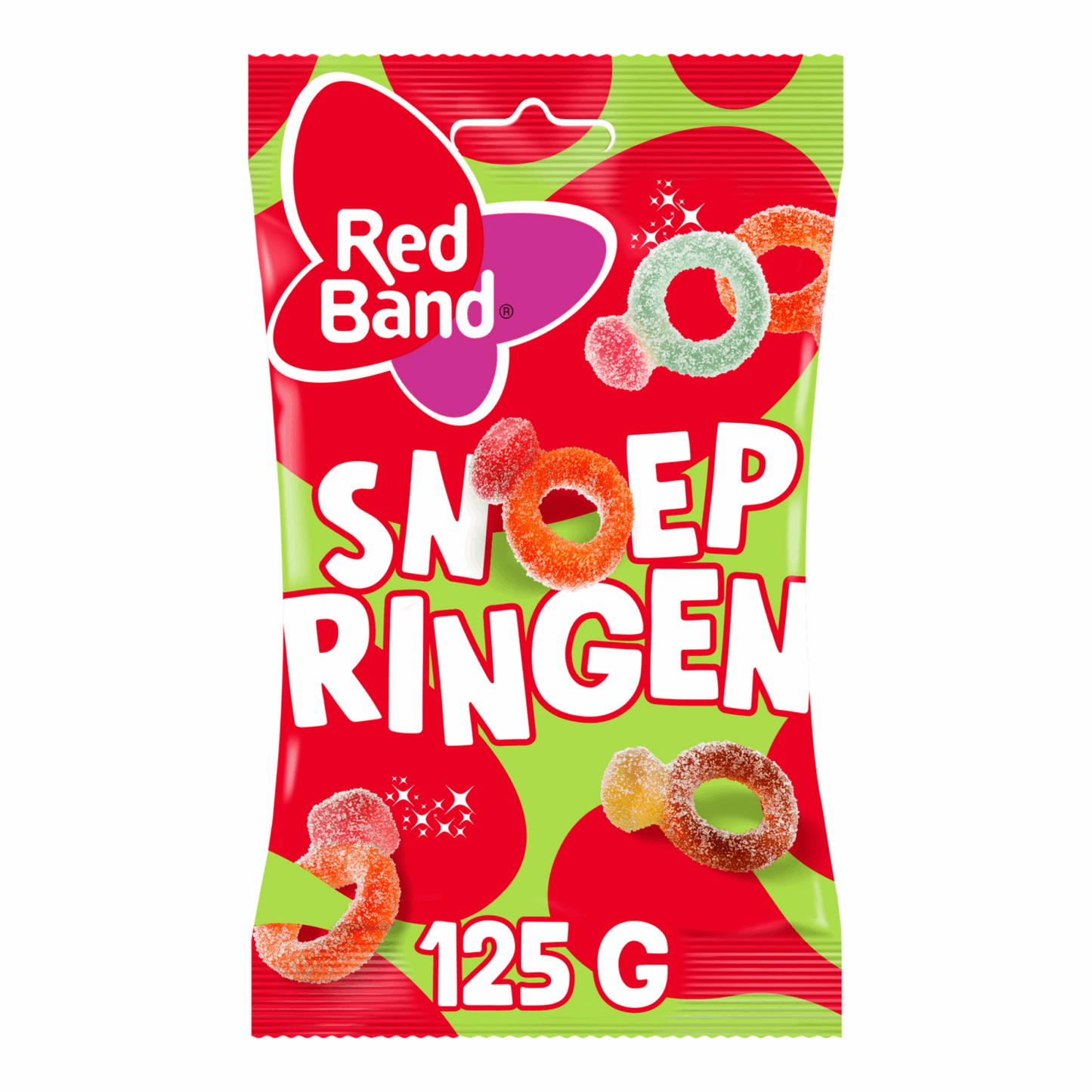 Bolsa agria de anillos de caramelo banda roja (12x 102g)