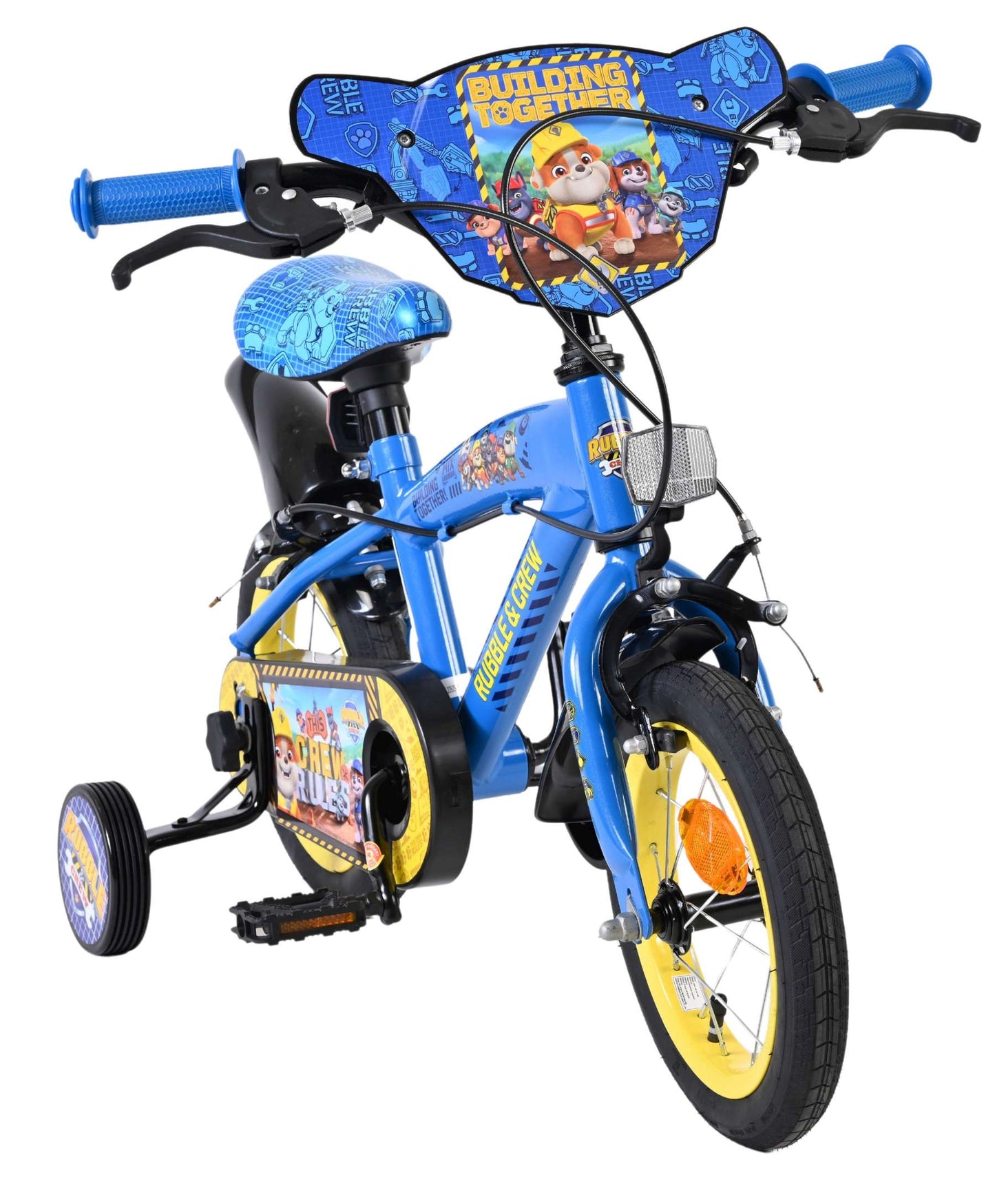 Rubble Crew - Bicicleta para niños - Chicos - 12 pulgadas - Azul - Dos frenos de mano