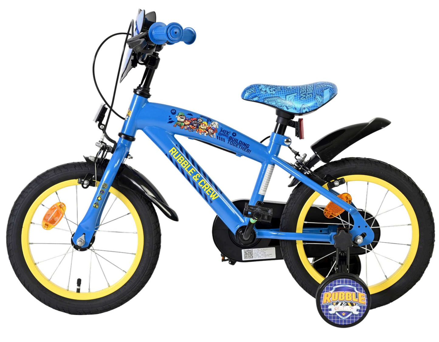 Bicicletta per bambini Rubble Crew - ragazzi - 14 pollici - blu - due freni a mano