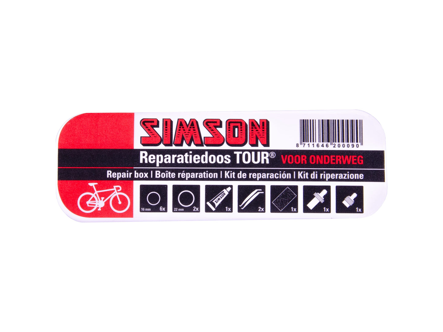 Tour en la caja de reparación 11.5 cm de aluminio rojo blanco 15 piezas