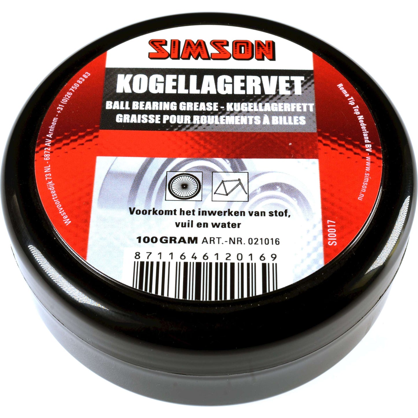 Simson kogellagervet zwart