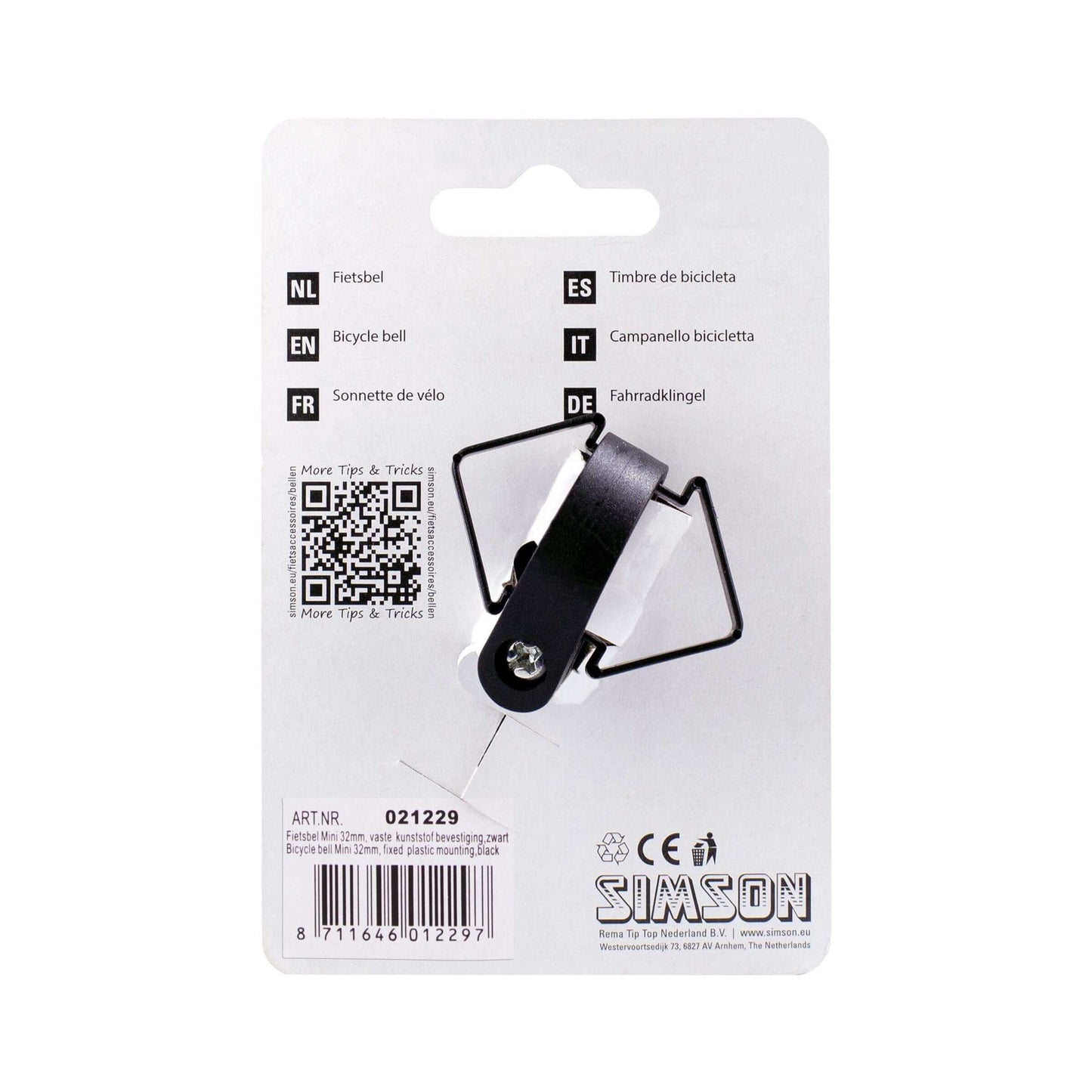 Simson Bicycle Bell Mini 32mm nero