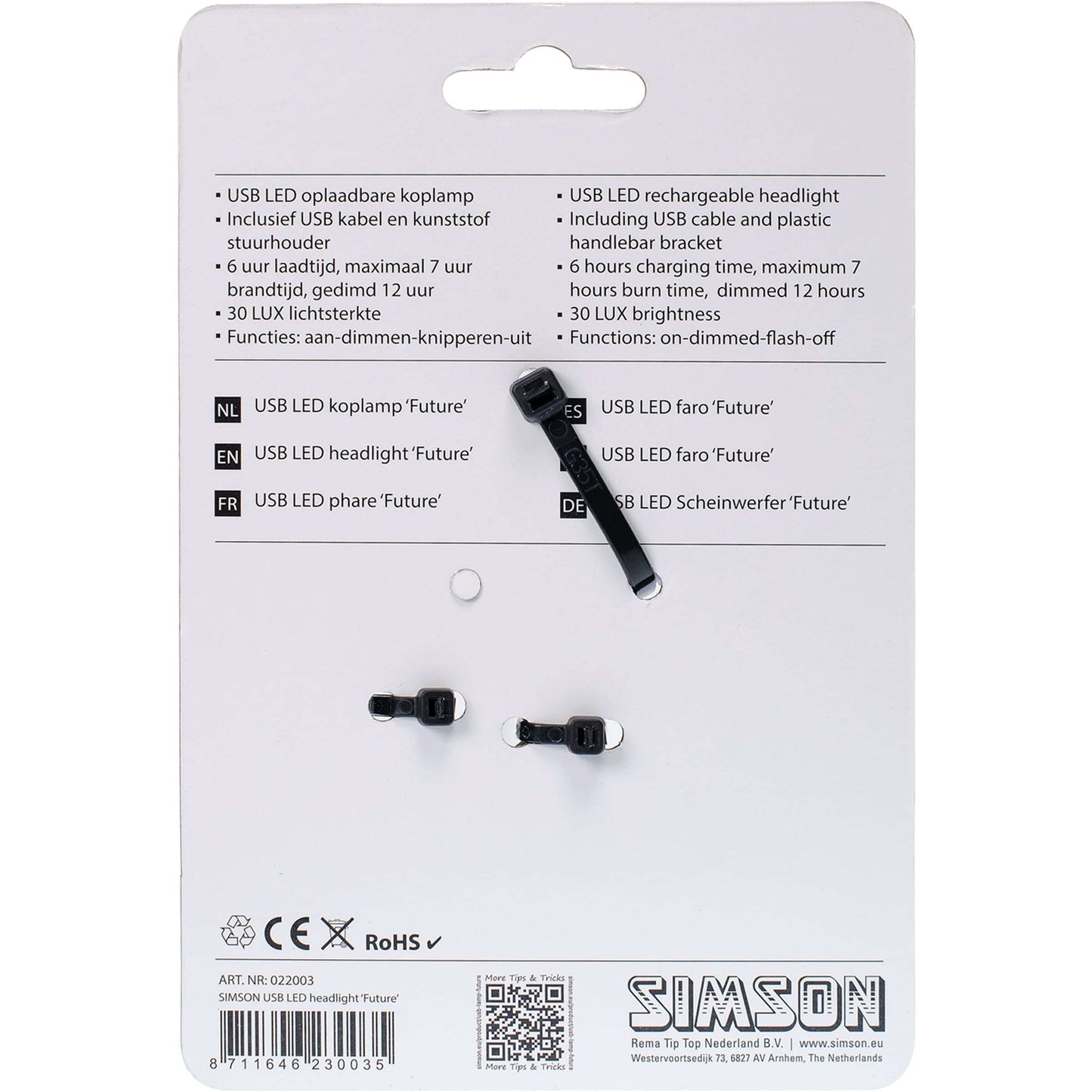 koplamp Future USB led oplaadbaar zwart