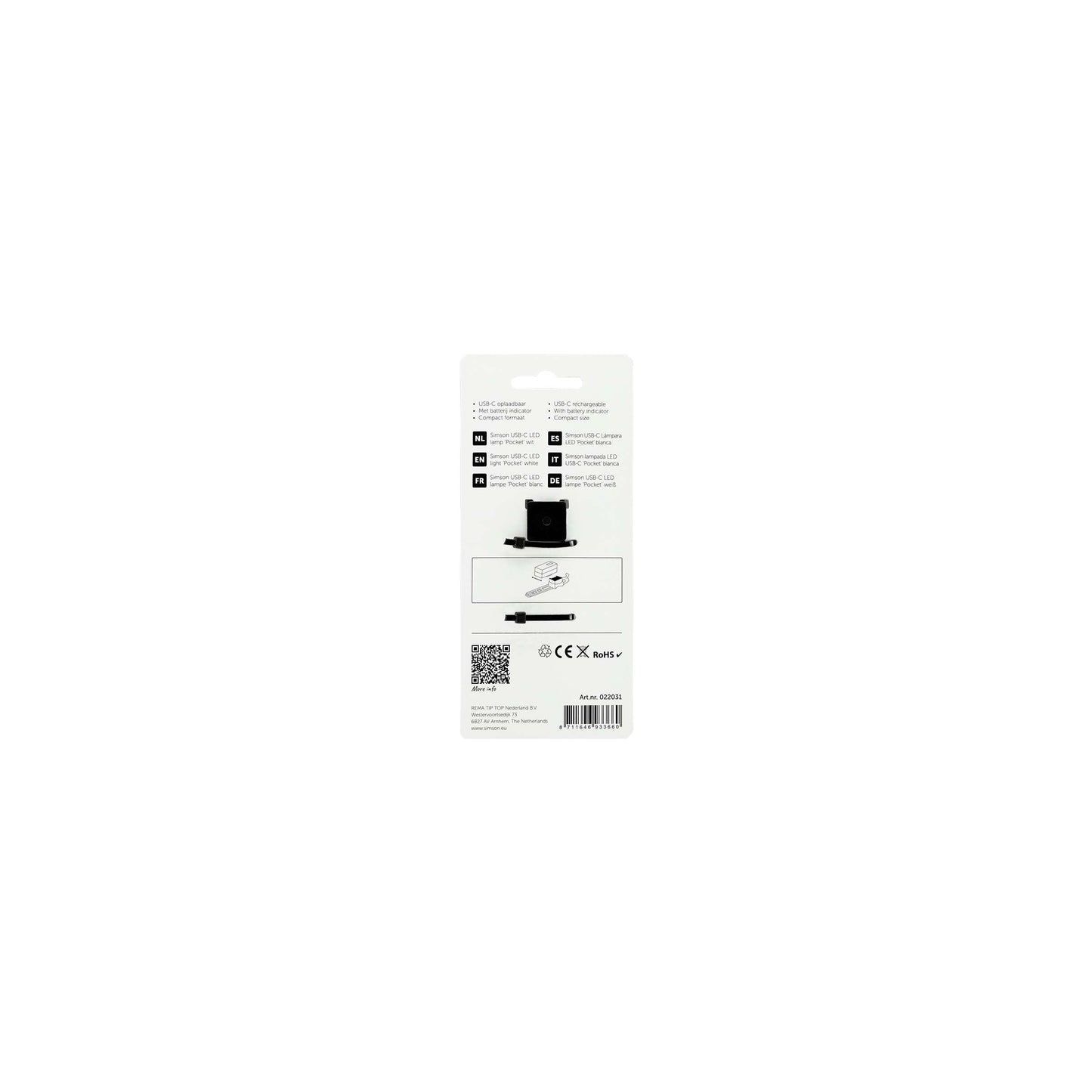 Pocket del faro Simson USB-C bianco