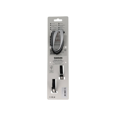 Correa mosquetón Simson 60cm negro blanco gris