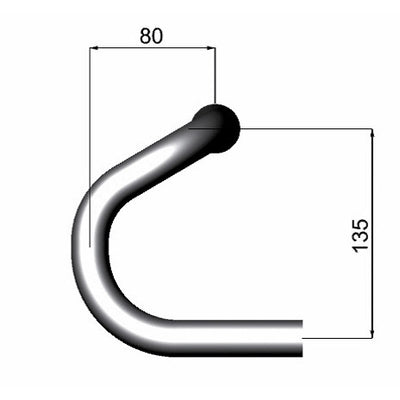 Deda stuurbocht speciale ?26mm 46cm polish zilver