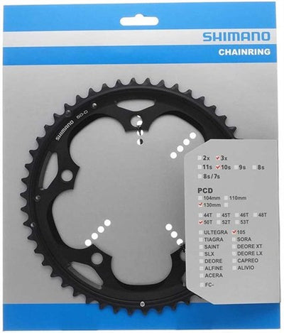 Shimano Blad 10V 50T 105 Triple 130 mm FC-5703 Negro