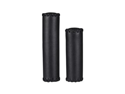 Manijas de cuero Simson: look negro, auténtico, comodidad óptima, adecuado para el cambio de agarre de agarre