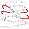 ophangkettingen met haken rood zilver 2 stuks
