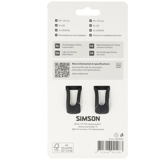 Simson verlichtingsset simmy batterij led 29 13,5lux