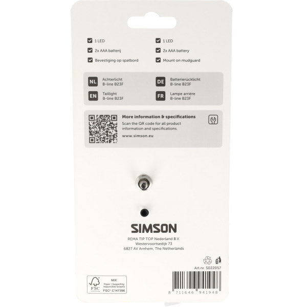 Simson aurora luz trasera b-line b23f