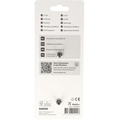 Fanale posteriore Simson Aurora e-line e100c-b