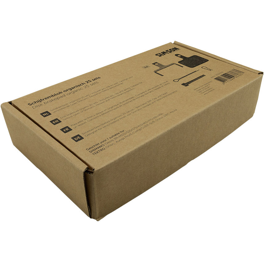 Pastillas de freno de disco Simson orgánicas shimano tektro a granel (25 juegos)