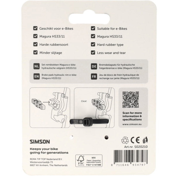 Pastillas de freno Simson magura e-bike