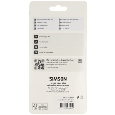 Simson brake inner cable universal stainless steel