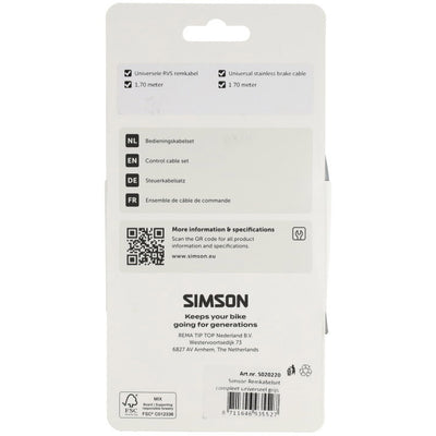 Set cavi freno Simson completo universale in acciaio inossidabile grigio