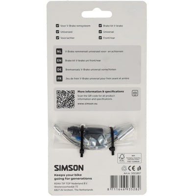 Set freni Simson V-Brake adatto come freno anteriore e posteriore