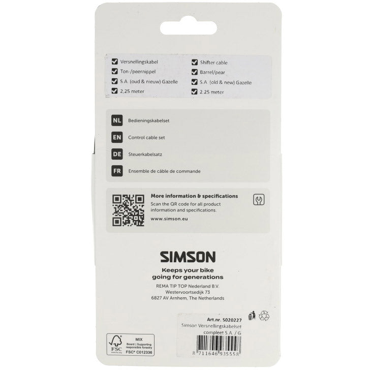 Simson set cavi cambio completo s.a. gazzella nera