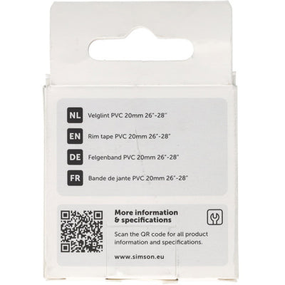 Nastro per cerchioni Simson 24'' -28'' PVC resistente da 20 mm