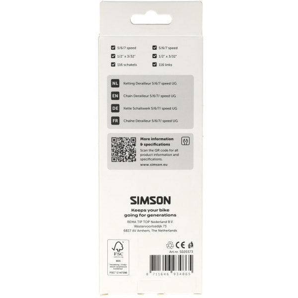 Deragliatore catena Simson 5 6 7 ug