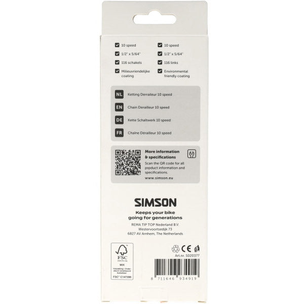 Deragliatore catena Simson 10v hg