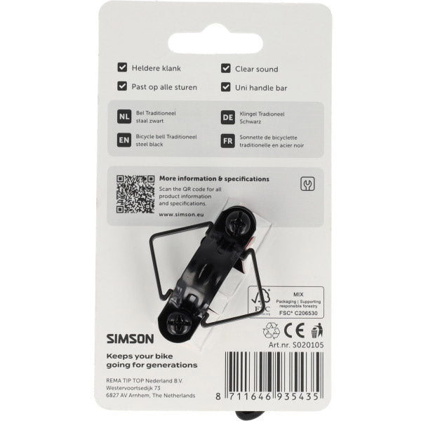 Campana Simson tradicional acero negro