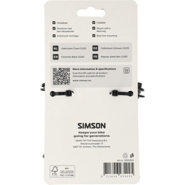 Reposapiés Simson negro 1110s