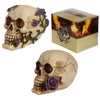 Skull Bones con accesorio para el hogar de rosas moradas
