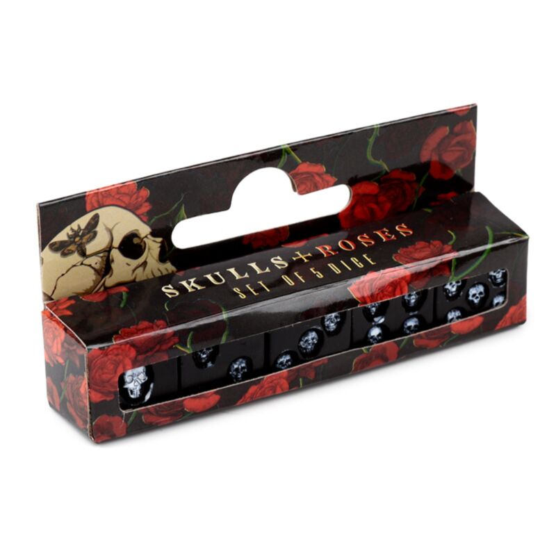 Set di dadi del cranio nero di 5