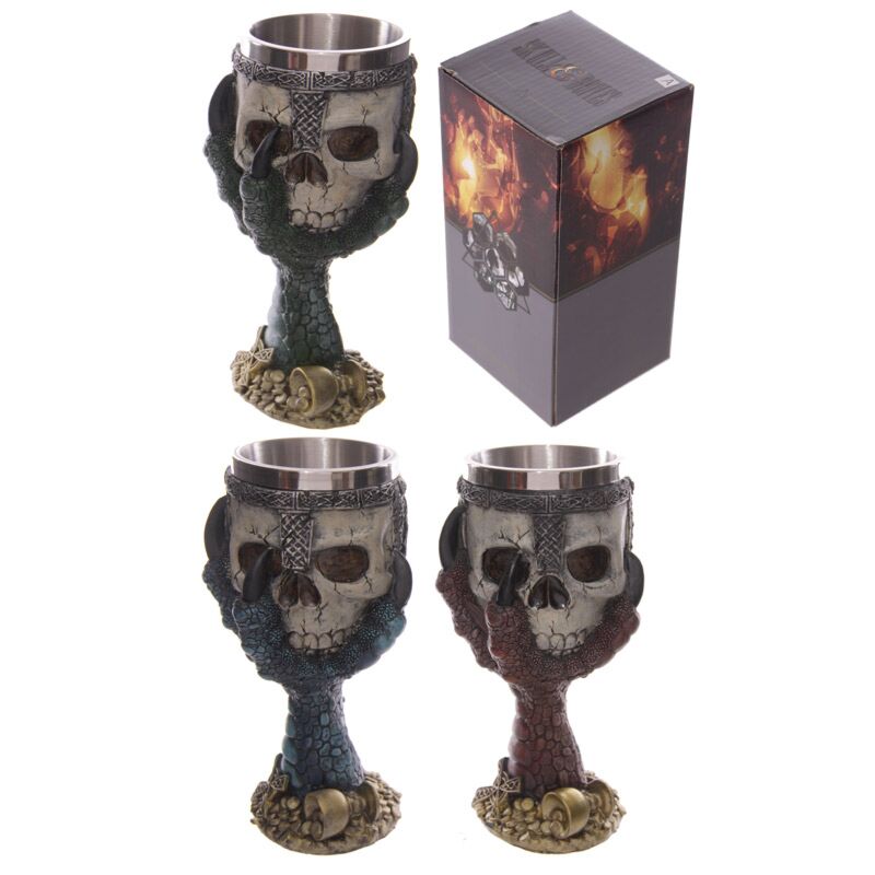Dragon Claw Warrior Skull Calice decorativo