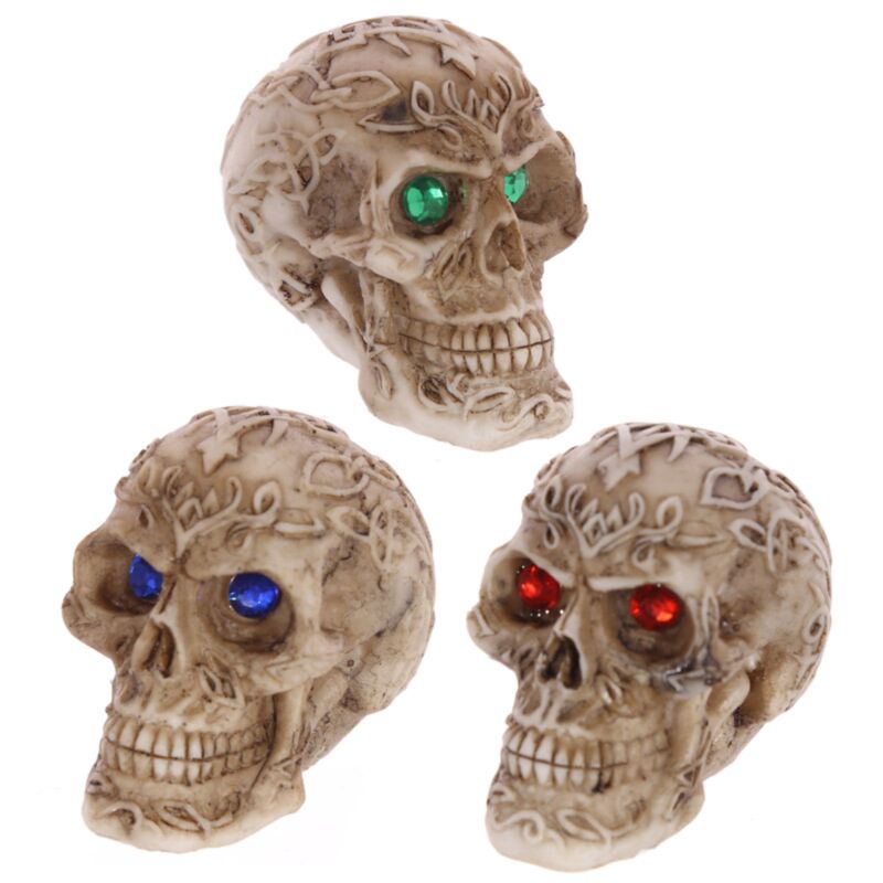 Mini Celtic Skulls Gemstone Eyes Home Accessory