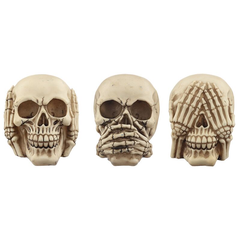 Conjunto de 3 calaveras escuchar accesorio de hogar silencioso