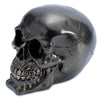 Metallic zwarte schedel woonaccessoire