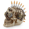 Calavera de estilo punk de vapor con accesorio para el hogar mohicano de bala