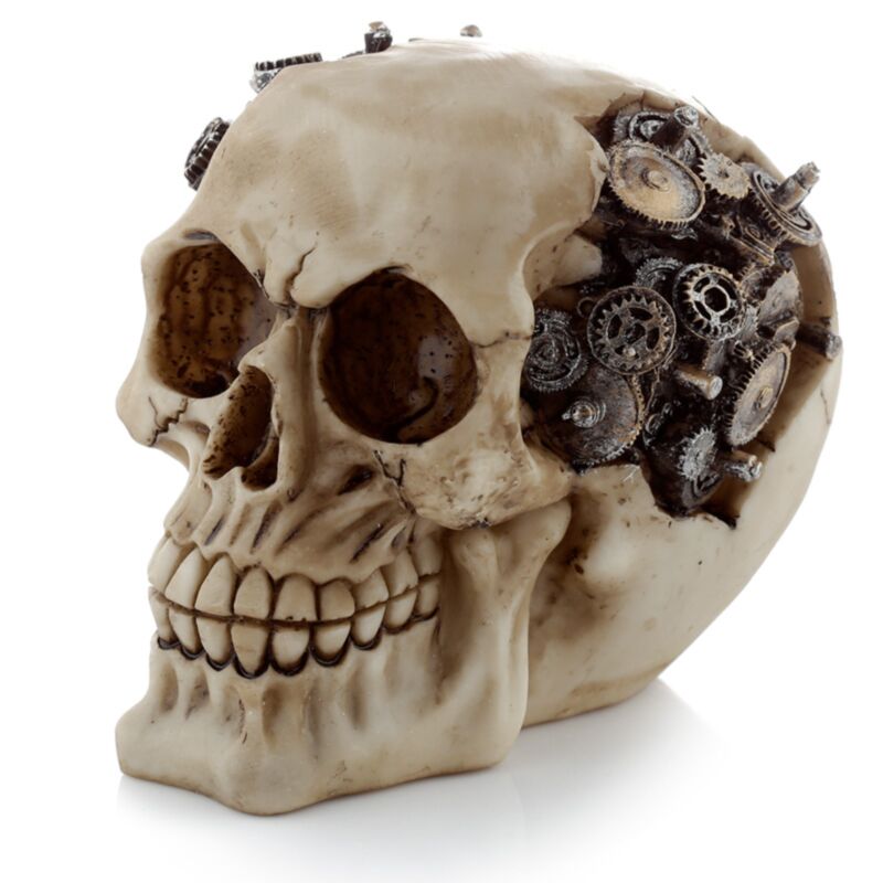 Calavera de estilo punk de vapor con engranajes para accesorio para el hogar