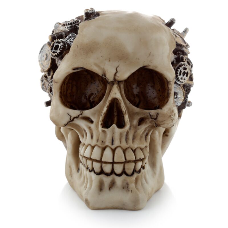 Calavera de estilo punk de vapor con engranajes para accesorio para el hogar