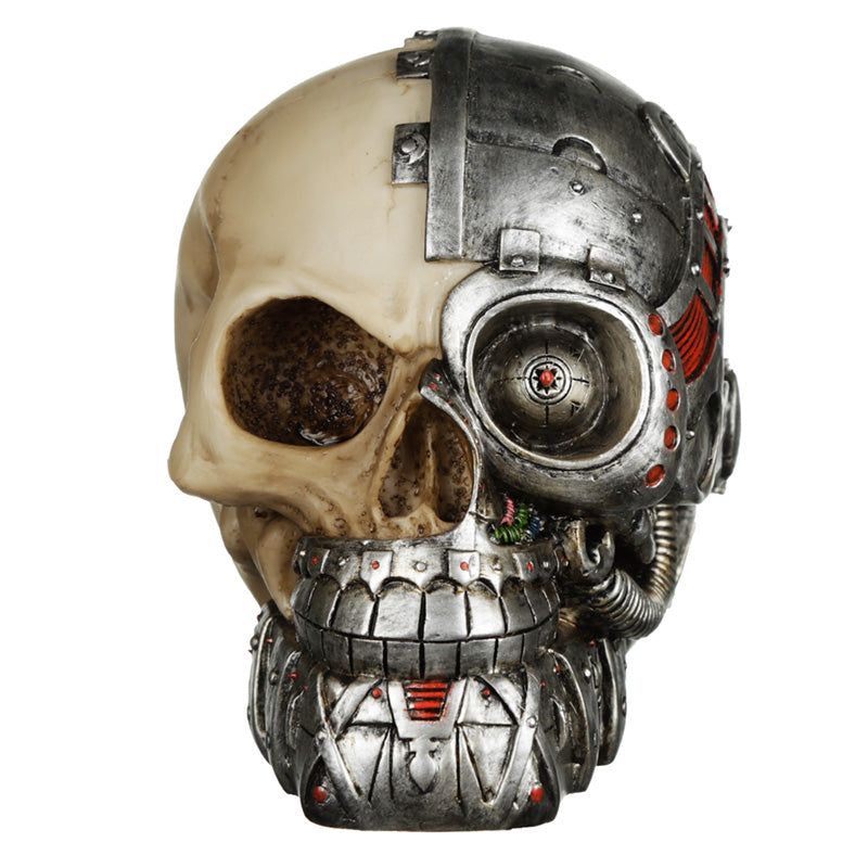 Skull in stile punk a vapore con mezzo robot testa dell'accessorio per la casa